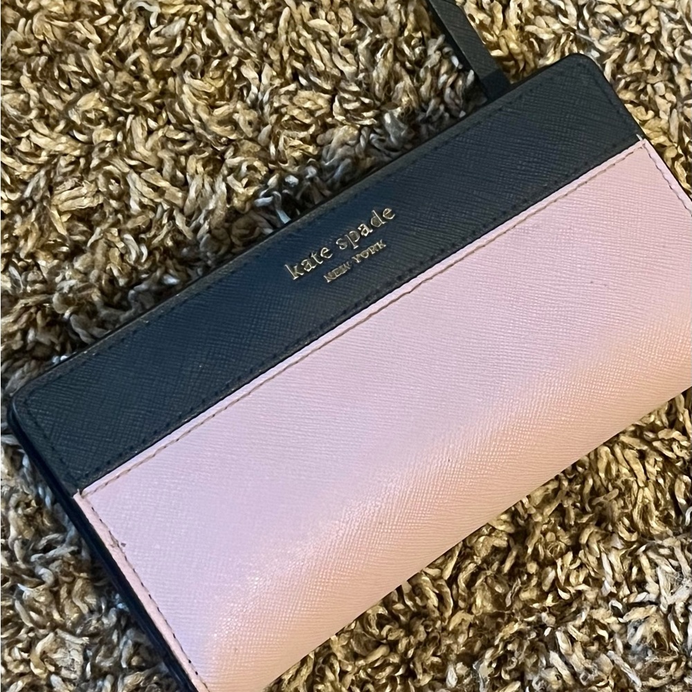 KATE SPADE Cameron Street Colorblock Slim Bifold Wallet WLRU5463 Blue Lavender